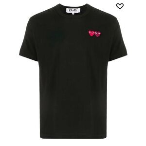 Comme Des Garçons Play T-shirt - Black with two red hearts